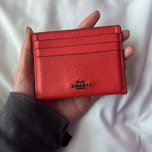 Rainbow Red Coach Card Holder